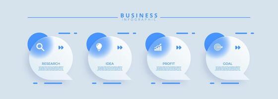 Design template for infographic labels with icons and 4 options or steps vector