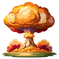 Isolated Nuclear Explosion with Thick Mushroom Cloud png