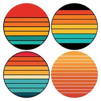 Sunset Retro Vintage Background Bundle vector