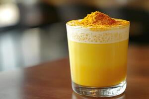 A drink with a yellow liquid in it photo