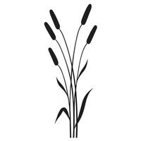 Silhouette Cattails Reeds Plant Graphic For Nature Backgrounds And Creative Design Projects vector