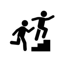 Ambition Steps Up Achievement Overcoming Challenges Leading The Way Forward Success Pictogram vector