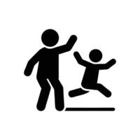 Father And Child Playing Jump Over Line Pictogram Style Illustration vector
