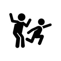 Pictogram Illustration Of Two People One Running And Another Cheering vector