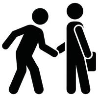 Pictogram Illustration Of Two Businessmen Shaking Hands After Agreeing On A New Deal vector