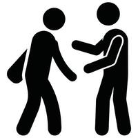 Illustration Of Two People Greeting Each Other Symbolizing Friendship And Connection vector