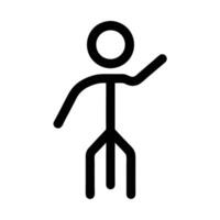 Abstract Stick Figure Icon Waving Hand In Modern Minimalist Style Design vector