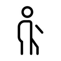 Accessibility Icon Person With Prosthetic Leg In Simple Line Art Style vector