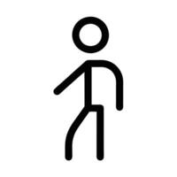 Minimalist Stick Figure Icon Design Walking Pose On White Background Simple Illustration vector