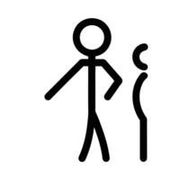 Minimalist Stick Figure Illustration With Question Mark Concept Graphic Design vector