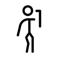 Stick Figure Character Holding Rectangle Simple Line Drawing Style On White vector