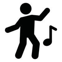 Dancing Figure With Music Note Symbol Illustration Graphic Design Element vector