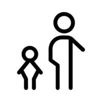 Father And Child Icon Simple Stick Figure Parenting Illustration vector