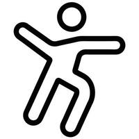 Black Line Art Drawing Of A Person Dancing Isolated On A White Background vector