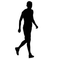Man Walking Silhouette Image Illustration Design Isolated On White Background vector