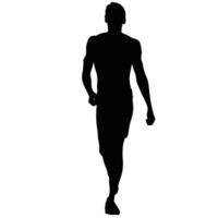 Silhouette Of A Man Walking Forward Isolated On A White Background vector