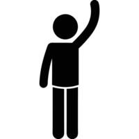 Stick Figure With Arm Raised In A Greeting Or Celebration Simple Icon vector