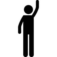 Stick Figure Icon With Raised Arm Minimalist Graphic Element Design vector