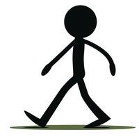 Black Stick Figure Walking Icon Illustration On White Background For Web vector