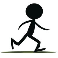 Silhouette Stick Figure Running Illustration Simple Graphic Design Element vector