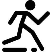 Minimalist Stick Figure Running Silhouette Isolated On White Background Motion Concept vector