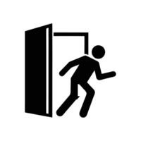 Emergency Exit Pictogram Signage Of Person Running From Doorway Graphic vector