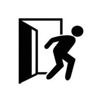 Emergency Exit Sign Depicting A Person Running Out Of A Door vector