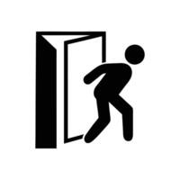 Emergency Exit Icon Symbol Pictogram With Person Running Silhouette Illustration vector