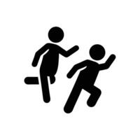 Stick Figures Playing Tag Simple Illustration Chasing And Evading Concept Art vector