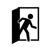 Emergency Exit Sign Icon Of A Person Escaping From Danger vector