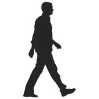 Silhouette Of A Man Walking Forward Isolated On White Background Illustration vector