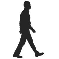 Silhouette Of A Man Walking Forward Isolated On A White Background Graphic Element vector