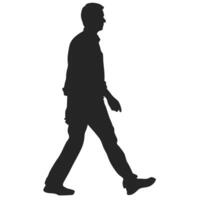 Man Walking Silhouette Illustration For Commercial Use On White Background vector