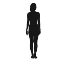 Isolated Silhouette Illustration Of A Woman Standing Facing Forward Elegant And Simple vector