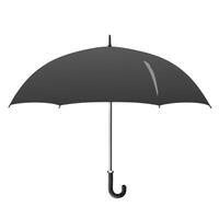 Elegant Open Black Umbrella Illustration On Isolated White Background Design vector
