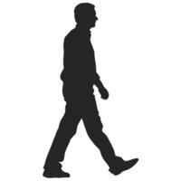 Silhouette Of A Businessman Walking Illustration Isolated On A White Background vector
