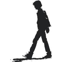 Silhouette Of A Young Man Walking Forward In Casual Clothing Isolated vector