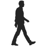 Silhouette Of A Man Walking Forward On White Background Illustration vector