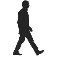 Man Walking Silhouette Illustration Isolated On White Background vector