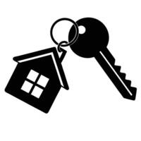 House Key With Charm Illustration Isolated On White Background Security Concept vector