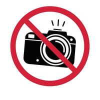 No Photography Allowed Sign With Camera In Red Circle vector
