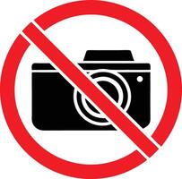No Photography Camera Symbol Prohibited Access Restriction Forbidden Area Warning Sign vector