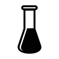 Black Laboratory Flask Isolated On White Background Science And Chemistry Icon vector