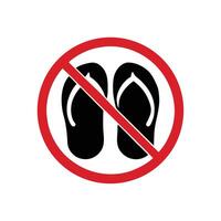 No Flip Flops Allowed Prohibition Sign Symbol For Public Spaces Illustration vector