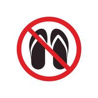 No Flip Flops Allowed Symbol Prohibition Sign In A Red Circle On White vector