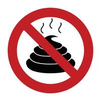 No Pooping Sign Illustration Symbol Design Forbidden Concept Cleanliness vector