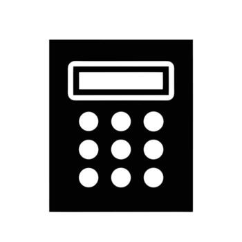 Calculator Symbol Black And White Financial Tool Simple Arithmetic Calculation Icon vector