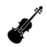 Silhouette Of A Stringed Violin Musical Instrument Isolated On White Background vector