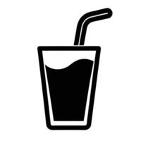 Simple Black And White Icon Of A Drink With Straw Graphic Element vector