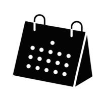 Black And White Flip Calendar Icon For Schedule And Planning Purposes vector